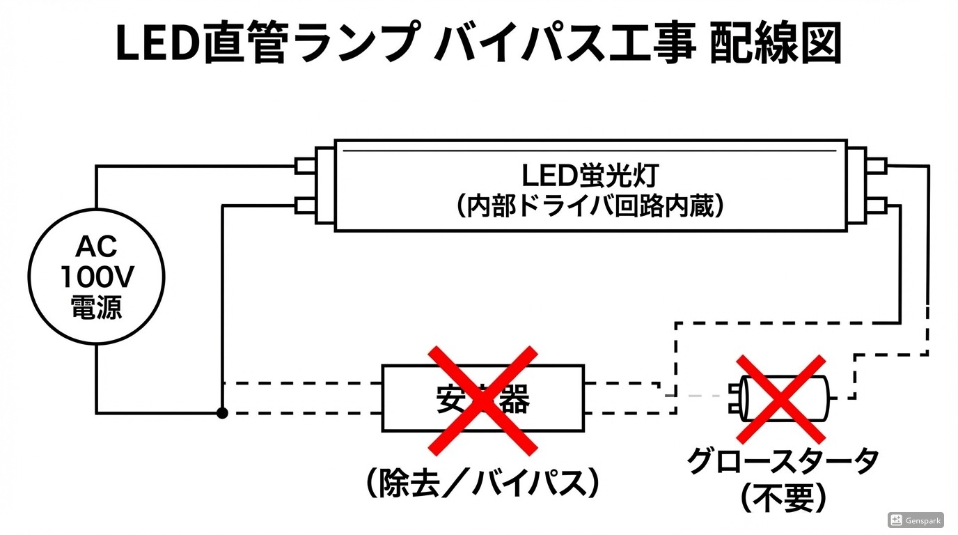 バイパス工事の安全な回路図